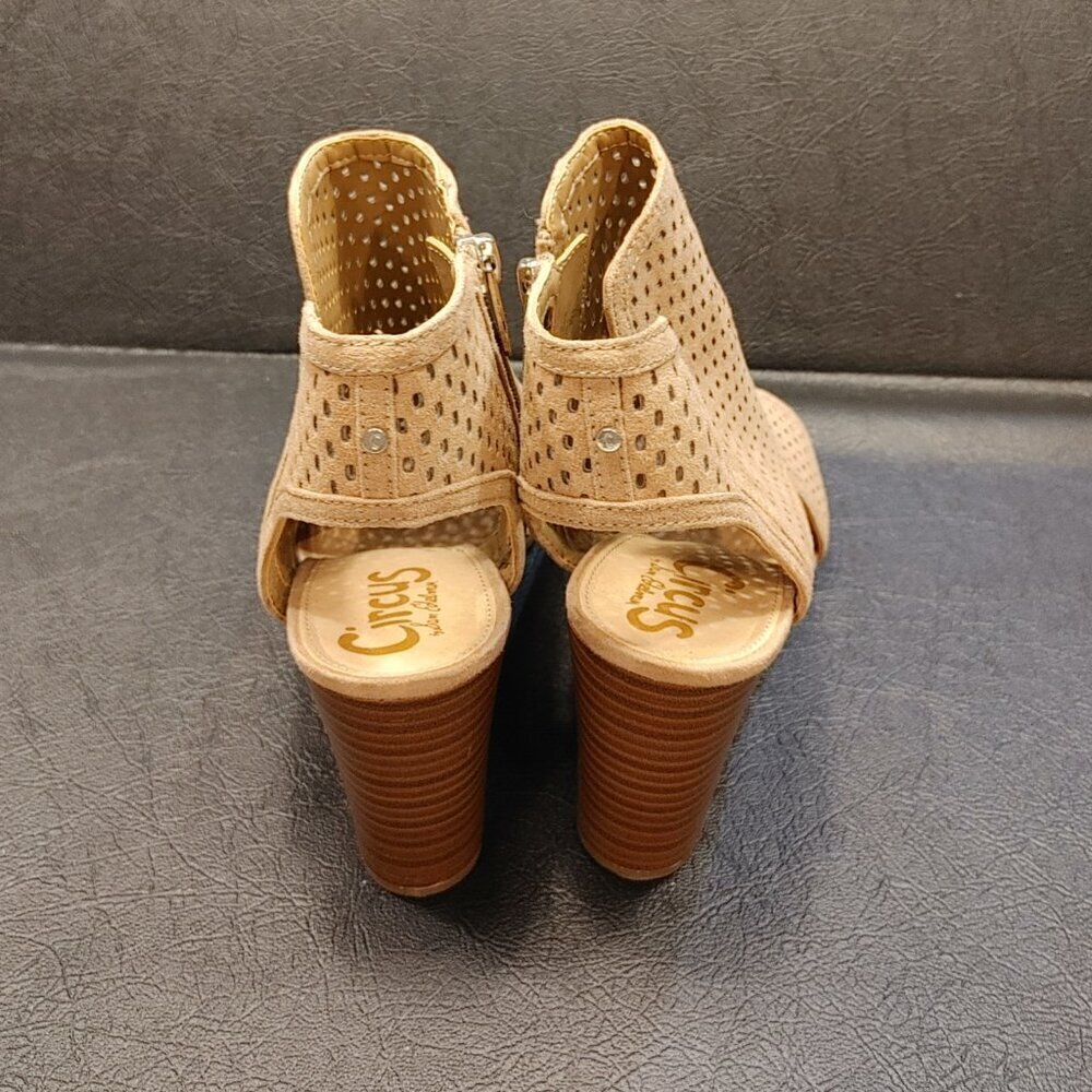 CIRCUS BY SAM EDELMAN Emerson Light Tan Open Toe Booties Size 7.5 - Picture 2 of 4